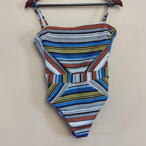 Becca striped one piece open back swimsuit - Picture 3 of 8